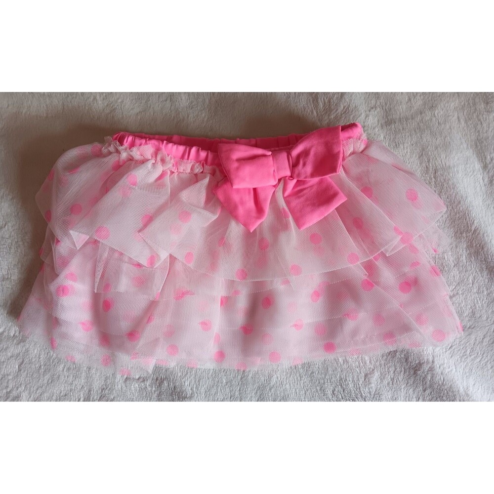Skirt New Carters Girls baby tooling Ruffle TuTu 3 months White Pink Polka Dot